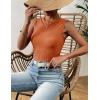 imageZeagoo Womens High Neck Tank Top 2025 Summer Casual Ribbed Knit Slim Fitted Basic Textured Sleeveless ShirtsOrange