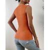 imageZeagoo Womens High Neck Tank Top 2025 Summer Casual Ribbed Knit Slim Fitted Basic Textured Sleeveless ShirtsOrange