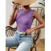 imageZeagoo Womens High Neck Tank Top 2025 Summer Casual Ribbed Knit Slim Fitted Basic Textured Sleeveless ShirtsZpurple