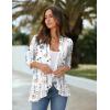 imageZeagoo Womens Open Front Cardigan 34 Sleeve Draped Ruffles Soft Knit Sweaters S3XLBlue Flower