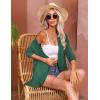 imageZeagoo Womens Open Front Cardigan 34 Sleeve Draped Ruffles Soft Knit Sweaters S3XLDark Green