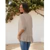 imageZeagoo Womens Open Front Cardigan 34 Sleeve Draped Ruffles Soft Knit Sweaters S3XLKhaki