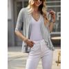 imageZeagoo Womens Open Front Cardigan 34 Sleeve Draped Ruffles Soft Knit Sweaters S3XLLight Grey