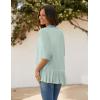 imageZeagoo Womens Open Front Cardigan 34 Sleeve Draped Ruffles Soft Knit Sweaters S3XLMint Green