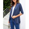 imageZeagoo Womens Open Front Cardigan 34 Sleeve Draped Ruffles Soft Knit Sweaters S3XLNavy Blue