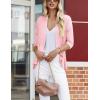 imageZeagoo Womens Open Front Cardigan 34 Sleeve Draped Ruffles Soft Knit Sweaters S3XLPink