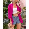 imageZeagoo Womens Open Front Cardigan 34 Sleeve Draped Ruffles Soft Knit Sweaters S3XLRose