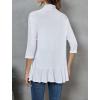 imageZeagoo Womens Open Front Cardigan 34 Sleeve Draped Ruffles Soft Knit Sweaters S3XLWhite