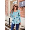 imageZeagoo Womens Puff Long Sleeve Shirts Pleated V Neck Fall Tunic Tops Blouse Dressy Casual Loose Summer TShirtsBf139