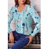 imageZeagoo Womens Puff Long Sleeve Shirts Pleated V Neck Fall Tunic Tops Blouse Dressy Casual Loose Summer TShirtsBf139