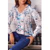 imageZeagoo Womens Puff Long Sleeve Shirts Pleated V Neck Fall Tunic Tops Blouse Dressy Casual Loose Summer TShirtsBf182