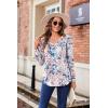 imageZeagoo Womens Puff Long Sleeve Shirts Pleated V Neck Fall Tunic Tops Blouse Dressy Casual Loose Summer TShirtsBf182