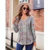 imageZeagoo Womens Puff Long Sleeve Shirts Pleated V Neck Fall Tunic Tops Blouse Dressy Casual Loose Summer TShirtsBf195