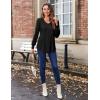 imageZeagoo Womens Puff Long Sleeve Shirts Pleated V Neck Fall Tunic Tops Blouse Dressy Casual Loose Summer TShirtsBlack