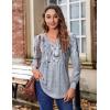 imageZeagoo Womens Puff Long Sleeve Shirts Pleated V Neck Fall Tunic Tops Blouse Dressy Casual Loose Summer TShirtsDh62