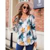 imageZeagoo Womens Puff Long Sleeve Shirts Pleated V Neck Fall Tunic Tops Blouse Dressy Casual Loose Summer TShirtsDh637