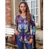 imageZeagoo Womens Puff Long Sleeve Shirts Pleated V Neck Fall Tunic Tops Blouse Dressy Casual Loose Summer TShirtsMz711