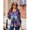 imageZeagoo Womens Puff Long Sleeve Shirts Pleated V Neck Fall Tunic Tops Blouse Dressy Casual Loose Summer TShirtsMz711