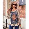 imageZeagoo Womens Puff Long Sleeve Shirts Pleated V Neck Fall Tunic Tops Blouse Dressy Casual Loose Summer TShirtsMz757
