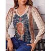 imageZeagoo Womens Puff Long Sleeve Shirts Pleated V Neck Fall Tunic Tops Blouse Dressy Casual Loose Summer TShirtsMz757
