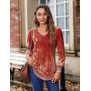 imageZeagoo Womens Puff Long Sleeve Shirts Pleated V Neck Fall Tunic Tops Blouse Dressy Casual Loose Summer TShirtsMz766