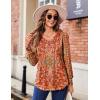 imageZeagoo Womens Puff Long Sleeve Shirts Pleated V Neck Fall Tunic Tops Blouse Dressy Casual Loose Summer TShirtsMz811