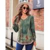 imageZeagoo Womens Puff Long Sleeve Shirts Pleated V Neck Fall Tunic Tops Blouse Dressy Casual Loose Summer TShirtsPa171