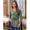 imageZeagoo Womens Puff Long Sleeve Shirts Pleated V Neck Fall Tunic Tops Blouse Dressy Casual Loose Summer TShirtsPa171
