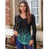 imageZeagoo Womens Puff Long Sleeve Shirts Pleated V Neck Fall Tunic Tops Blouse Dressy Casual Loose Summer TShirtsPa355
