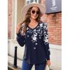 imageZeagoo Womens Puff Long Sleeve Shirts Pleated V Neck Fall Tunic Tops Blouse Dressy Casual Loose Summer TShirtsSf103
