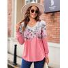 imageZeagoo Womens Puff Long Sleeve Shirts Pleated V Neck Fall Tunic Tops Blouse Dressy Casual Loose Summer TShirtsSf122