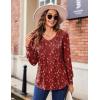 imageZeagoo Womens Puff Long Sleeve Shirts Pleated V Neck Fall Tunic Tops Blouse Dressy Casual Loose Summer TShirtsSf140