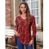imageZeagoo Womens Puff Long Sleeve Shirts Pleated V Neck Fall Tunic Tops Blouse Dressy Casual Loose Summer TShirtsSf140