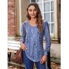 imageZeagoo Womens Puff Long Sleeve Shirts Pleated V Neck Fall Tunic Tops Blouse Dressy Casual Loose Summer TShirtsSp32