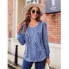imageZeagoo Womens Puff Long Sleeve Shirts Pleated V Neck Fall Tunic Tops Blouse Dressy Casual Loose Summer TShirtsSp32