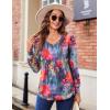 imageZeagoo Womens Puff Long Sleeve Shirts Pleated V Neck Fall Tunic Tops Blouse Dressy Casual Loose Summer TShirtsWf19