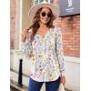 imageZeagoo Womens Puff Long Sleeve Shirts Pleated V Neck Fall Tunic Tops Blouse Dressy Casual Loose Summer TShirtsXh403