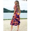 imageZeagoo Womens Summer Casual Dress Flutter Short Sleeve V Neck Button Down Tiered Flowy Long Dress with PocketsFloral1