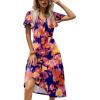imageZeagoo Womens Summer Casual Dress Flutter Short Sleeve V Neck Button Down Tiered Flowy Long Dress with PocketsFloral1