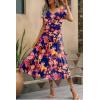 imageZeagoo Womens Summer Casual Dress Flutter Short Sleeve V Neck Button Down Tiered Flowy Long Dress with PocketsFloral1
