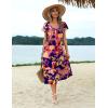 imageZeagoo Womens Summer Casual Dress Flutter Short Sleeve V Neck Button Down Tiered Flowy Long Dress with PocketsFloral1