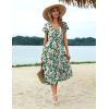imageZeagoo Womens Summer Casual Dress Flutter Short Sleeve V Neck Button Down Tiered Flowy Long Dress with PocketsFloral2