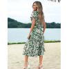 imageZeagoo Womens Summer Casual Dress Flutter Short Sleeve V Neck Button Down Tiered Flowy Long Dress with PocketsFloral2