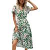 imageZeagoo Womens Summer Casual Dress Flutter Short Sleeve V Neck Button Down Tiered Flowy Long Dress with PocketsFloral2