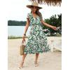 imageZeagoo Womens Summer Casual Dress Flutter Short Sleeve V Neck Button Down Tiered Flowy Long Dress with PocketsFloral2