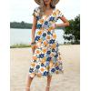 imageZeagoo Womens Summer Casual Dress Flutter Short Sleeve V Neck Button Down Tiered Flowy Long Dress with PocketsFloral3