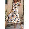 imageZeagoo Womens Summer Casual Dress Flutter Short Sleeve V Neck Button Down Tiered Flowy Long Dress with PocketsFloral3