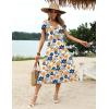 imageZeagoo Womens Summer Casual Dress Flutter Short Sleeve V Neck Button Down Tiered Flowy Long Dress with PocketsFloral3