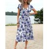 imageZeagoo Womens Summer Casual Dress Flutter Short Sleeve V Neck Button Down Tiered Flowy Long Dress with PocketsFloral4