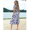 imageZeagoo Womens Summer Casual Dress Flutter Short Sleeve V Neck Button Down Tiered Flowy Long Dress with PocketsFloral4
